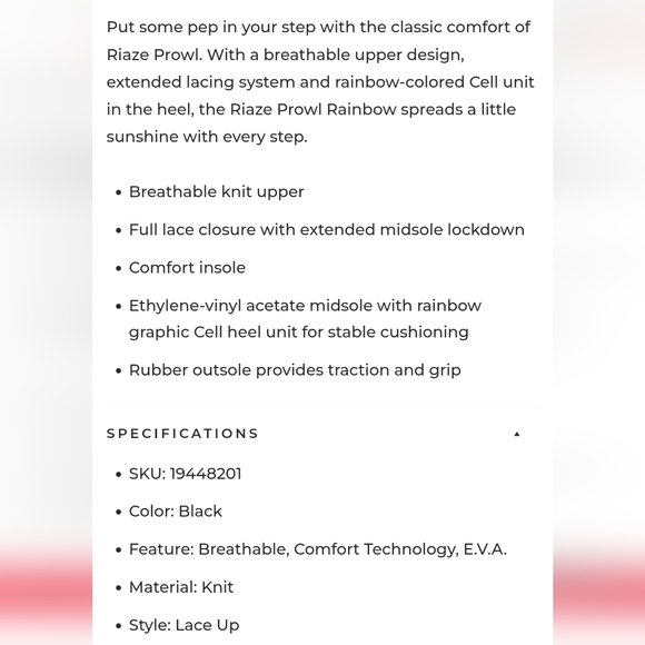 ❤️NIB❤️ PUMA RIAZ PROWL RAINBOW ATHLETIC SHOES Black/Luminous Pink Size 6.5 - Picture 8 of 13